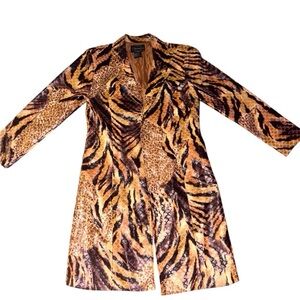 SELENE Sport Animal Print Faux Leather Women’s Trench Coat Size Medium